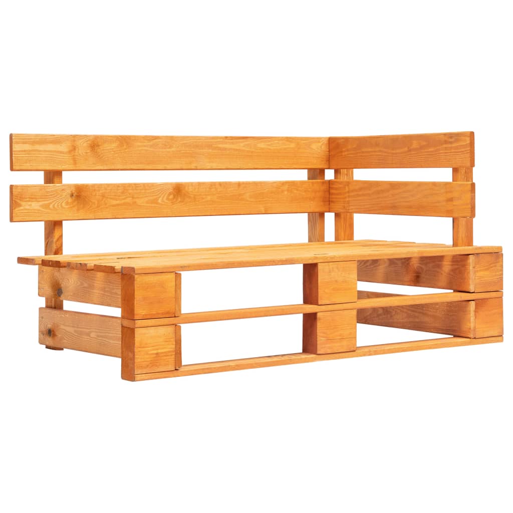 Panca Angolare da Giardino su Pallet in Legno Bianca